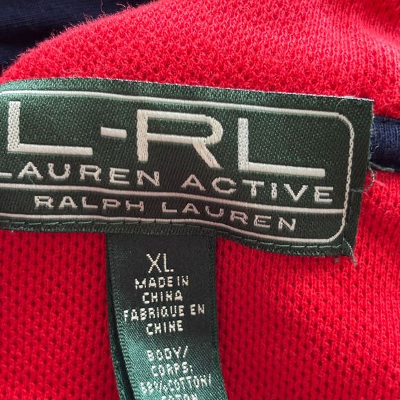 Ralph Lauren Active Women Hooded Jacket Sailing Patch Snap Close Red XL F196 - Picture 7 of 9